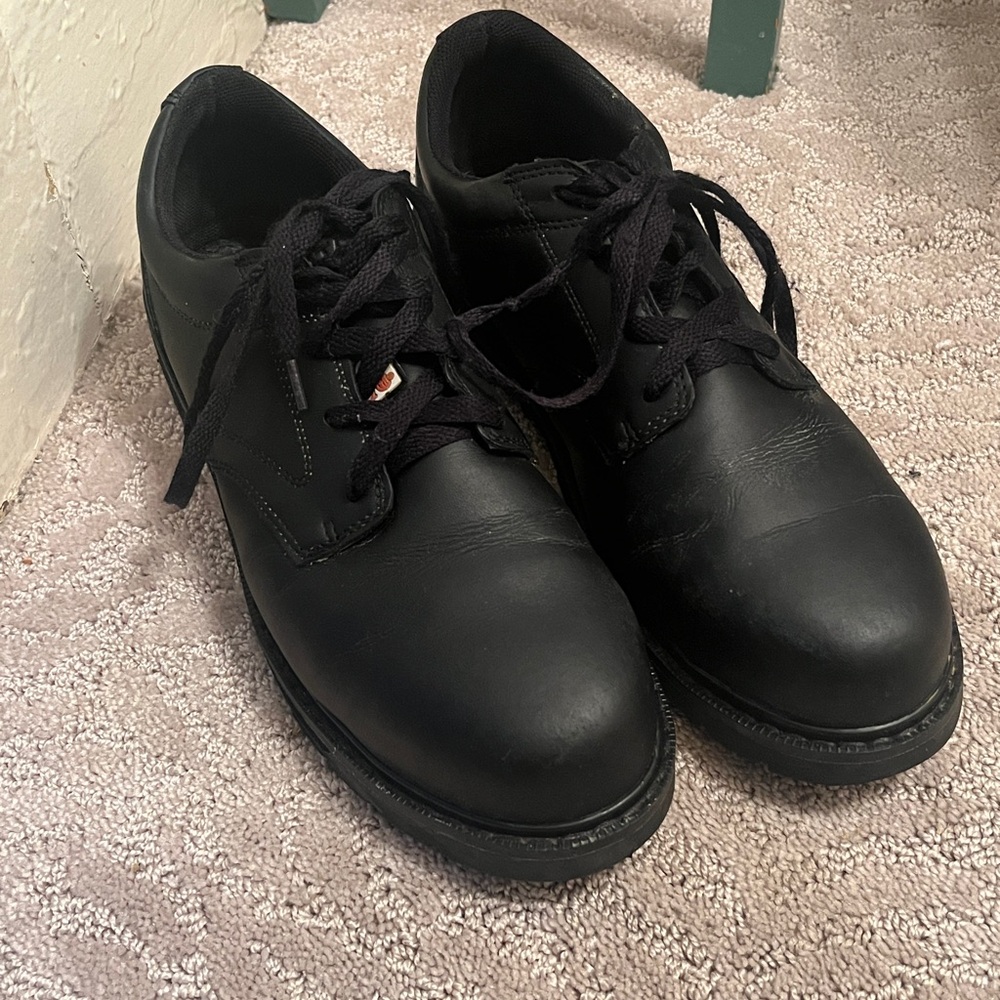 Men's Black Leather Lace-Up Derbys - Classic Workstyle